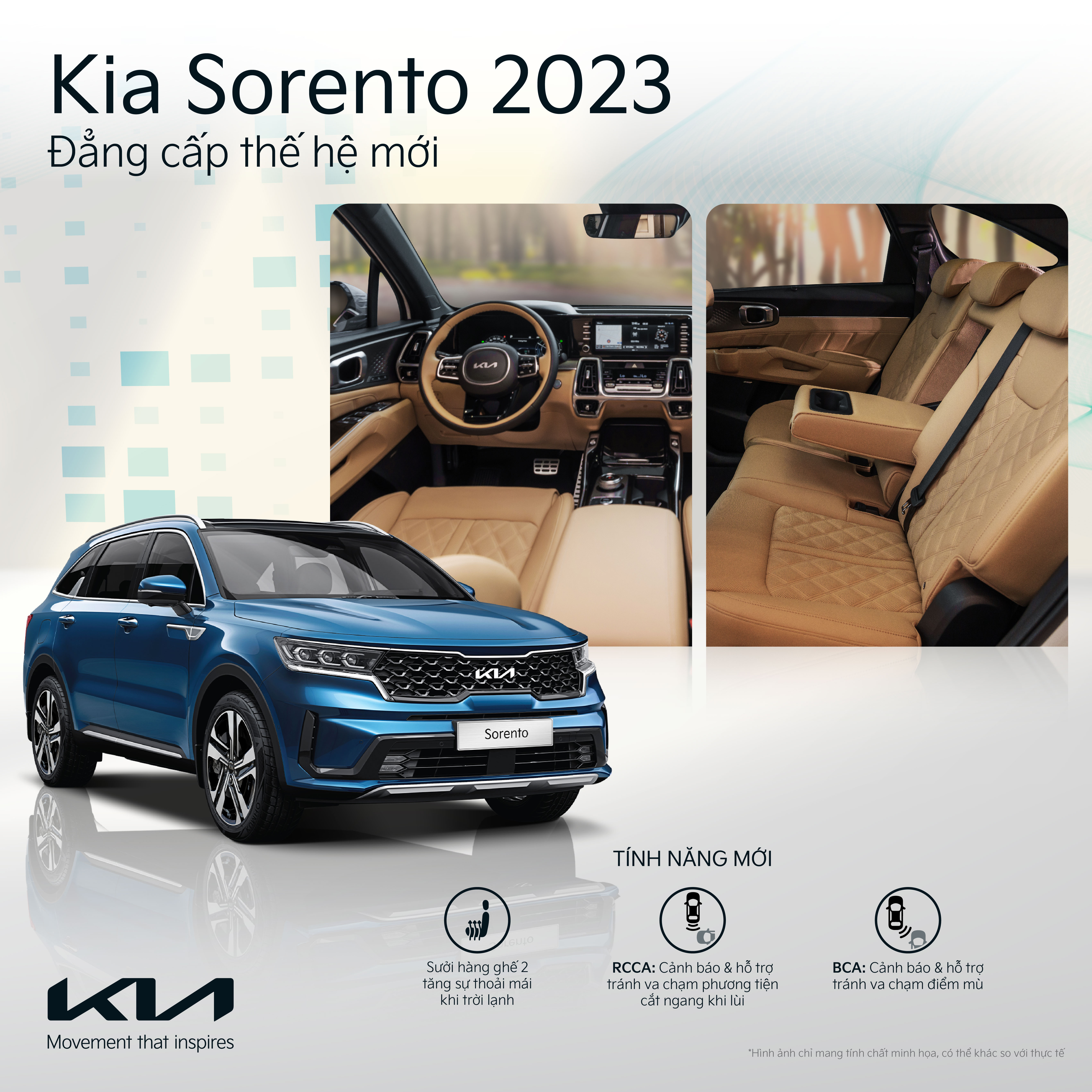 KIA SORENTO Gia Tăng Tính Năng Tiện Nghi, An Toàn & Bổ Sung Màu Nội Thất Mới